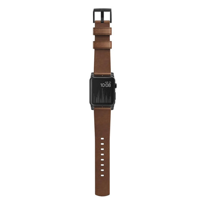 Nomad Strap Modern Brown Leather Black Connectors 42/44/45/49mm