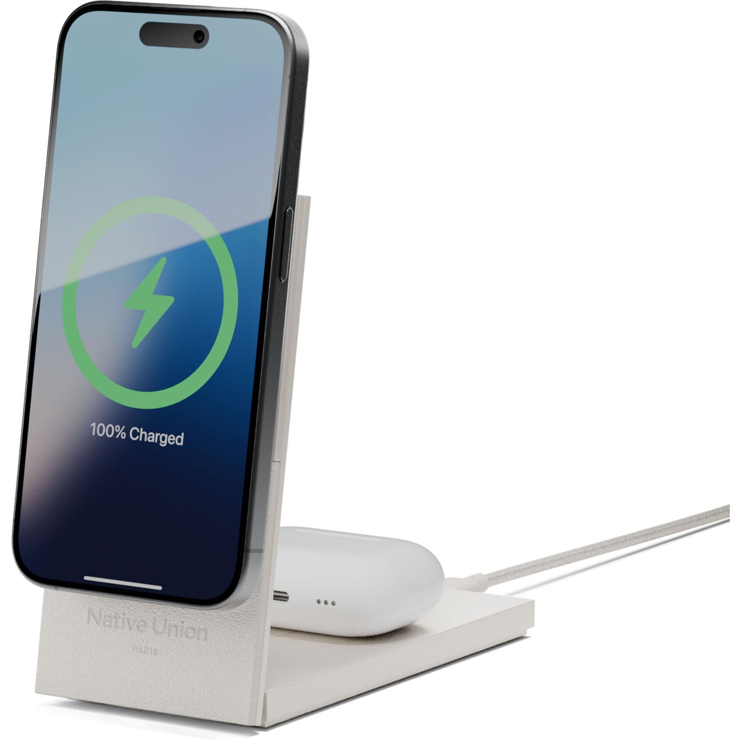 Native Union Rise 2-in-1 Qi2 Magn. Wireless Charger Sandstone