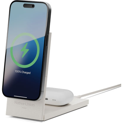 Native Union Rise 2-in-1 Qi2 Magn. Wireless Charger Sandstone