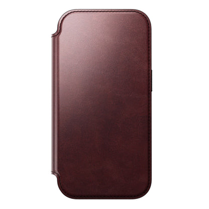 Nomad Modern Leather Folio iPhone 17 Pro Burgundy Horween