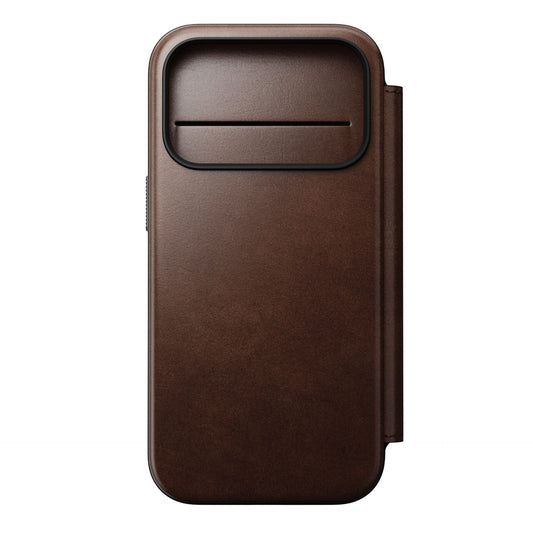 Nomad Modern Leather Folio iPhone 17 Pro Rustic Brown Horweed