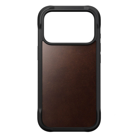 Nomad Rugged Leather Case iPhone 17 Pro Rustic Brown Horween