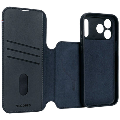 Decoded Leather Detachable Wallet iPhone 17 Pro Max Navy Shadow