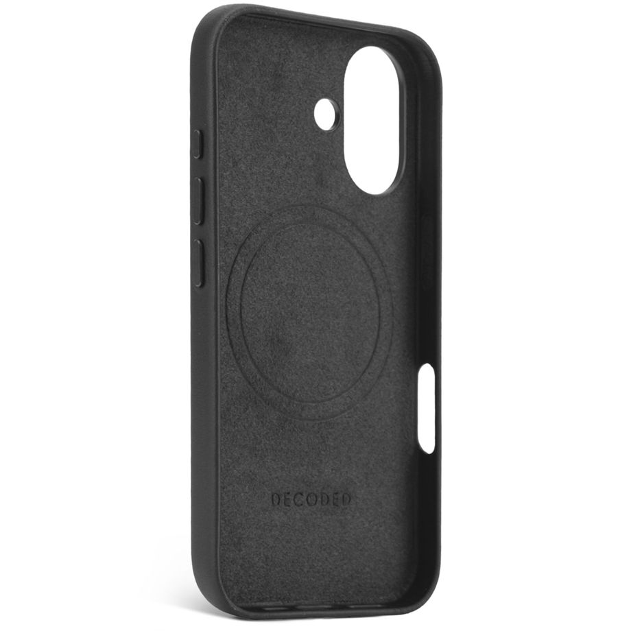 Decoded Leather Backcover iPhone 16 Black