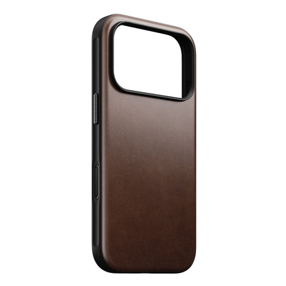 Nomad Modern Leather Case iPhone 17 Pro Rustic Brown Horween