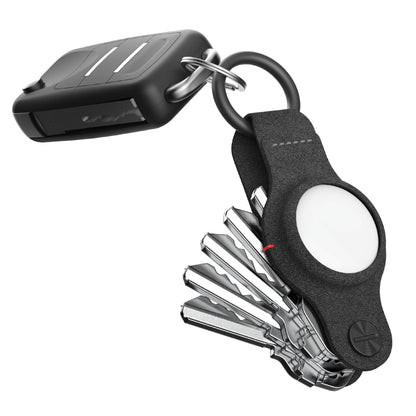 KeySmart AirTag Vegan Leather Case Air Black