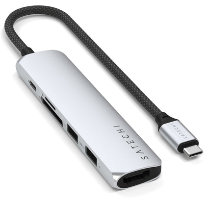 Satechi USB-C 6-in-1 Slim Multiport Adapter 4K Silver