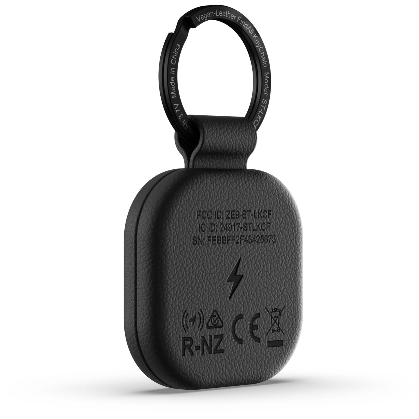 Satechi Vegan-Leather FindAll Keychain Black