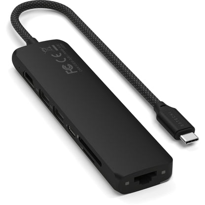 Satechi USB-C 7-in-1 Slim Multi Port Adapter Ethernet Black