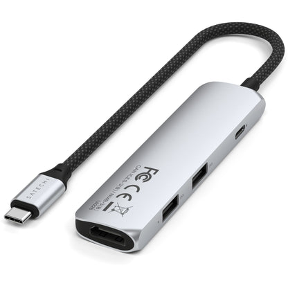 Satechi USB-C 4-in-1 Slim Multiport Adapter 4K Silver