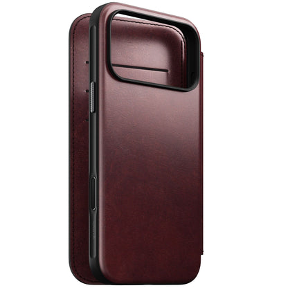 Nomad Modern Leather Folio iPhone 17 Pro Max Burgundy Horween