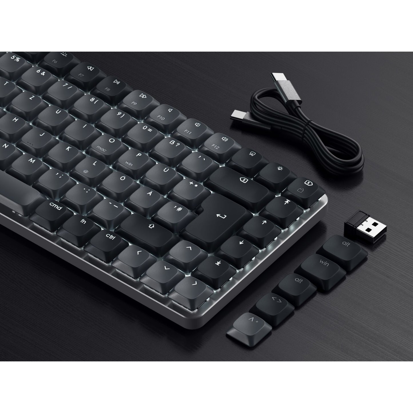 Satechi SM1 Slim Mechanical Backlit BT Keyboard German dark