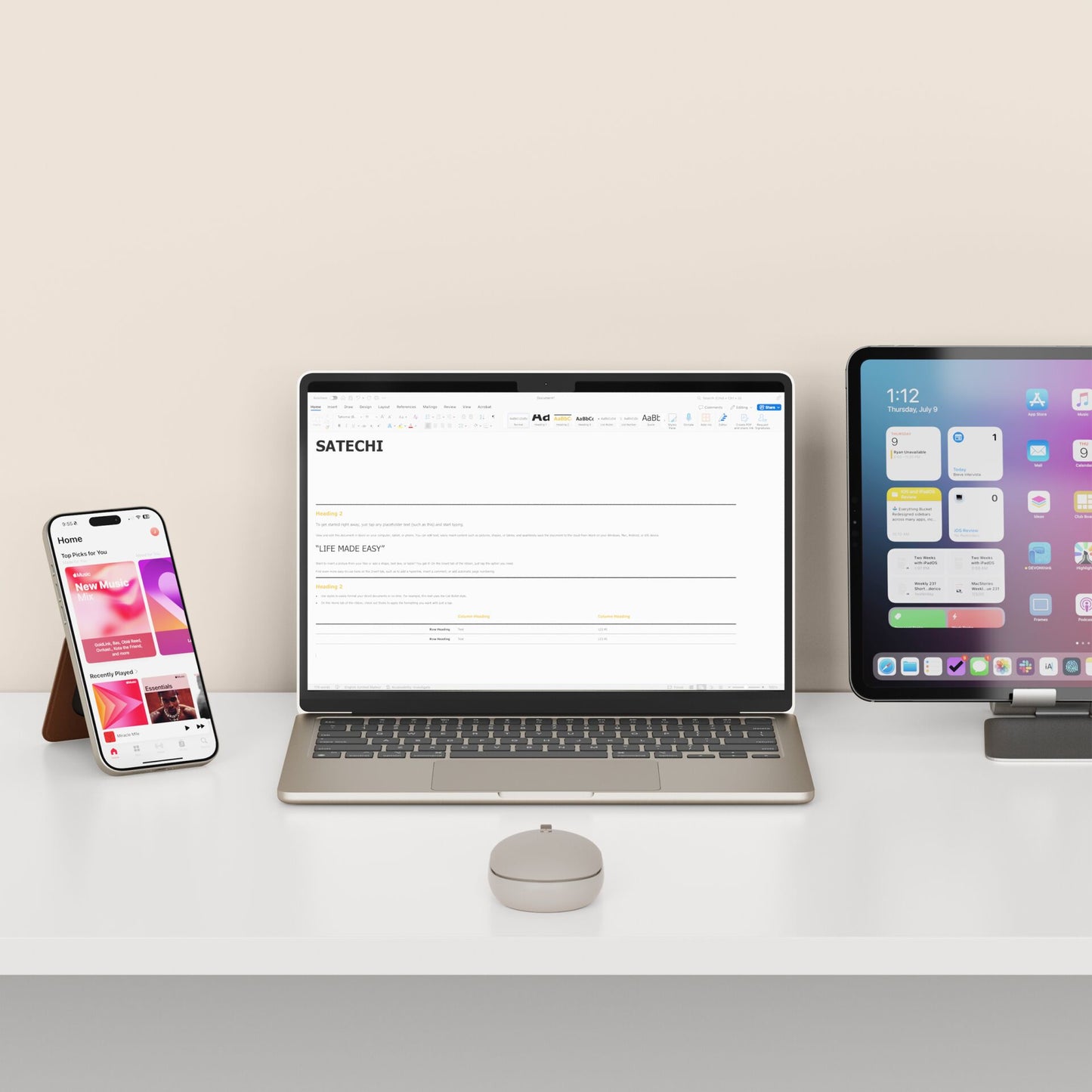 Satechi OntheGo Bluetooth Wireless Mouse Sand