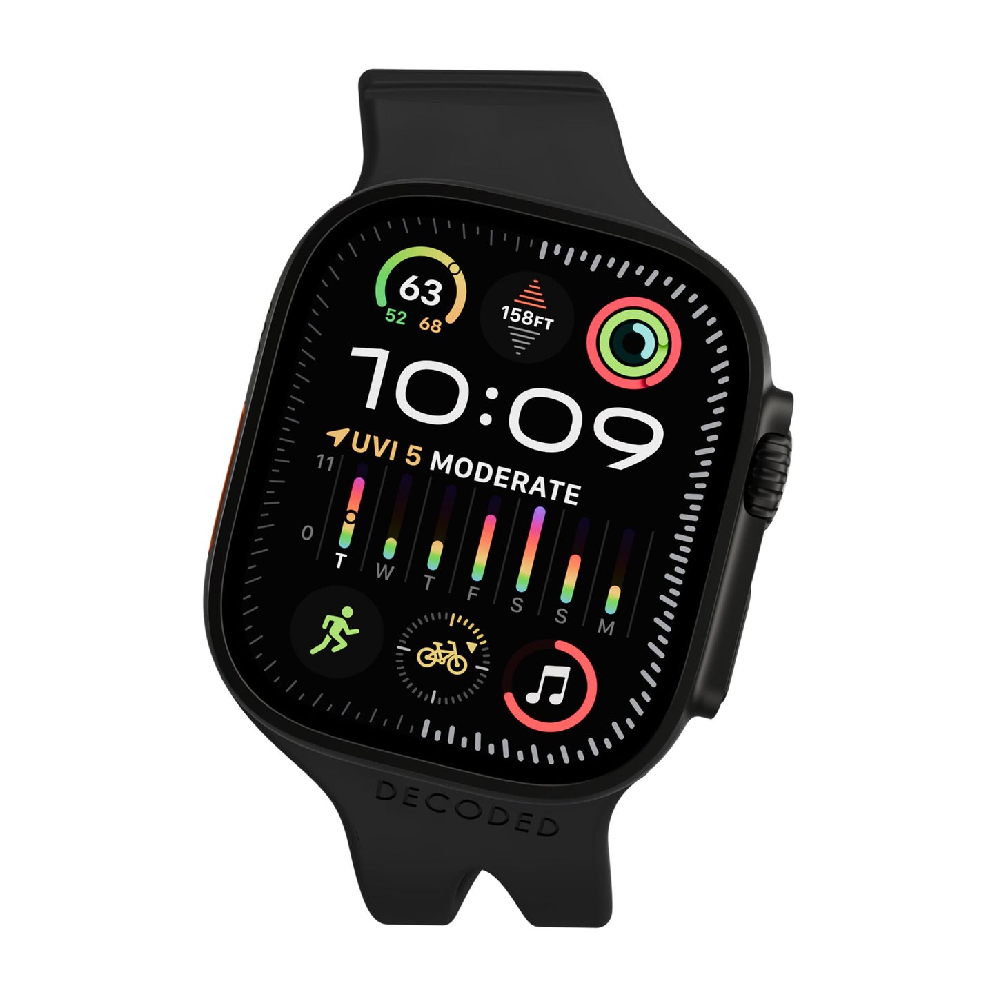 Decoded Silicone Ares Loop Strap for Apple Watch 44/46/49mm Black