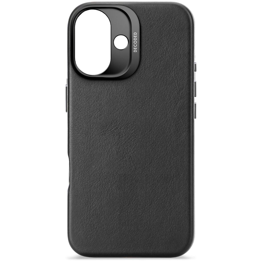 Decoded Leather Backcover iPhone 16 Black