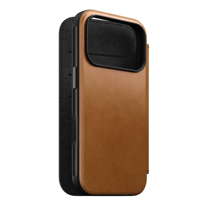 Nomad Modern Leather Folio iPhone 17 Pro English Tan