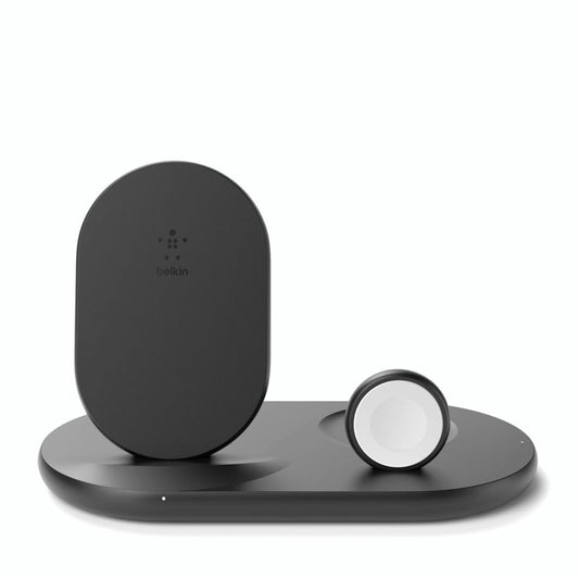 Belkin BoostCharge 3-in-1 Kabellose Ladestation - Für iPhone + Apple Watch + Airpods, schwarz