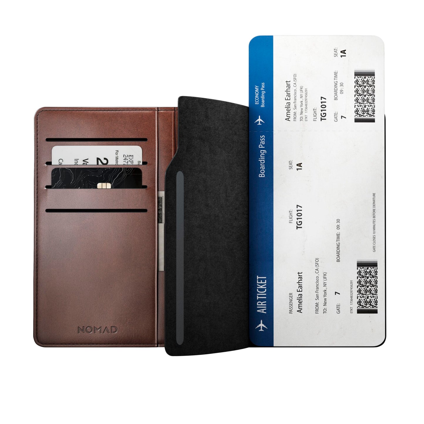 Nomad Leather Passport Wallet Rustic Brown