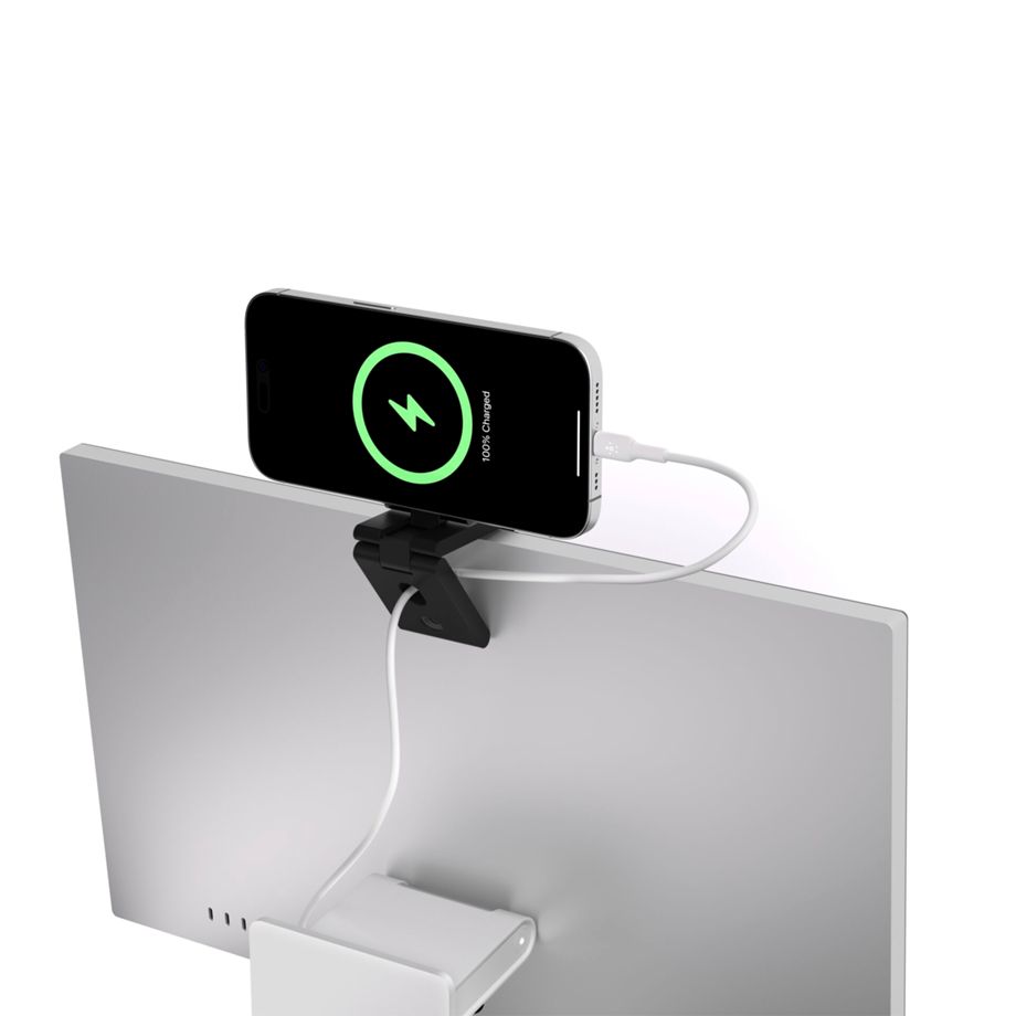 Belkin iPhone-Halter mit MagSafe für Mac-Desktop-Computer und Bildschirme, schwarz