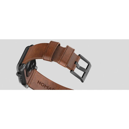 Nomad Strap Modern Brown Leather Black Connectors 42/44/45/49mm