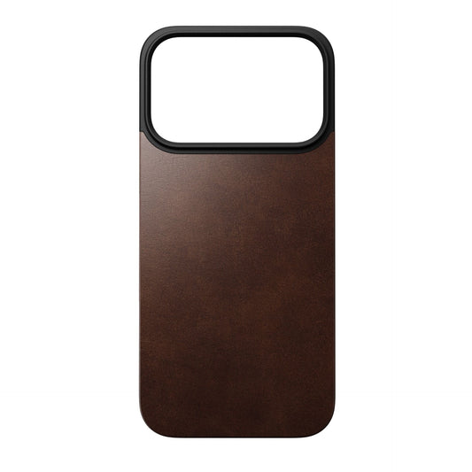 Nomad Magnetic Leather Back MagSafe iPhone 17 Pro Rustic Brown Horween