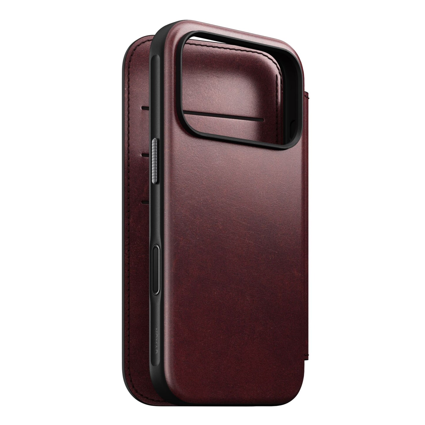 Nomad Modern Leather Folio iPhone 17 Pro Burgundy Horween