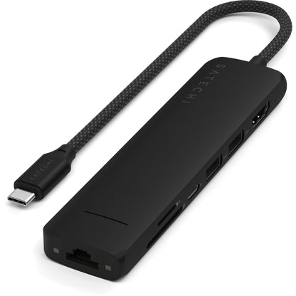 Satechi USB-C 7-in-1 Slim Multi Port Adapter Ethernet Black