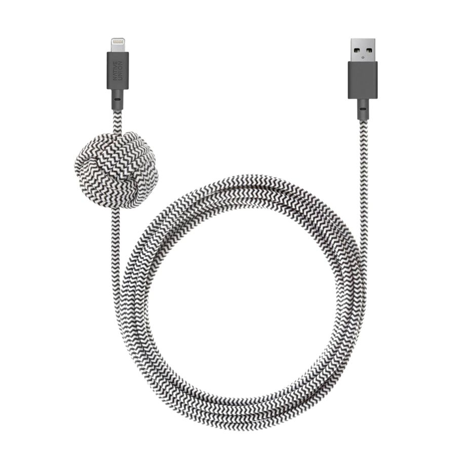 Native Union Night Cable USB-A to Lightning 3m Zebra
