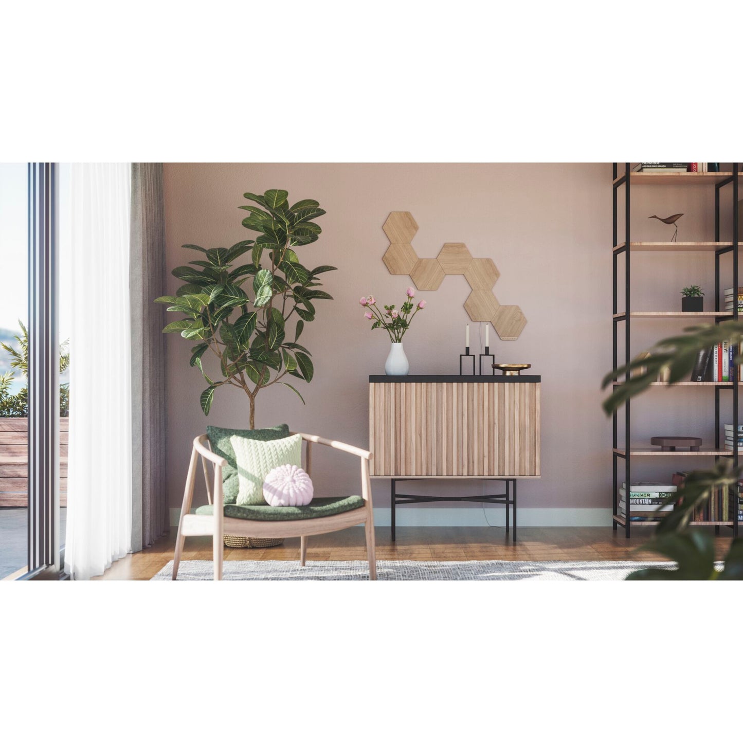 Nanoleaf Elements Wood Look Hexagons Starter Kit - 7PK