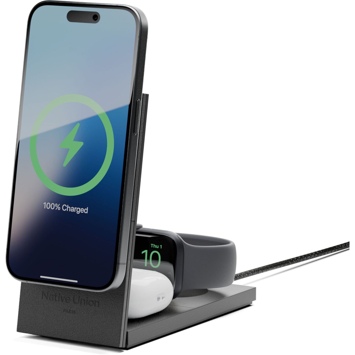 Native Union Rise 3-in-1 Qi2 Magn. Wireless Charger Black