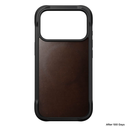 Nomad Rugged Leather Case iPhone 17 Pro Rustic Brown Horween