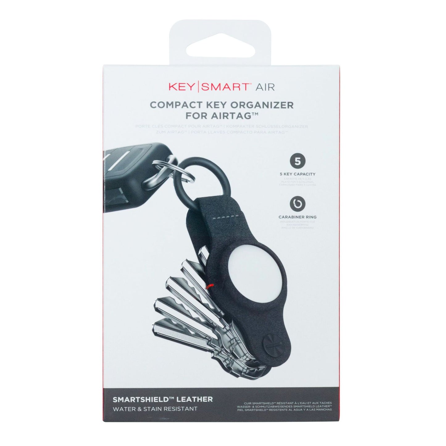 KeySmart AirTag Vegan Leather Case Air Black