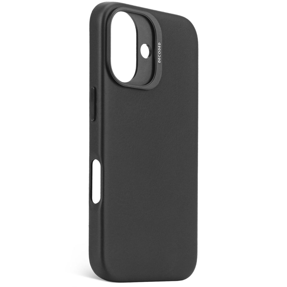 Decoded Leather Backcover iPhone 16 Black