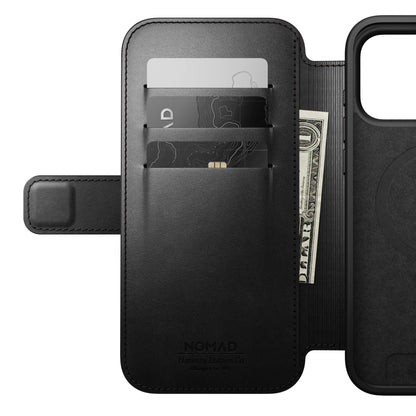 Nomad Modern Leather Folio iPhone 17 Pro Max Black Horween