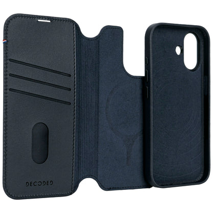 Decoded Leather Detachable Wallet iPhone 17 Navy Shadow