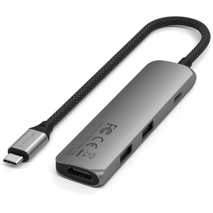 Satechi USB-C 4-in-1 Slim Multiport Adapter 4K Space Grey