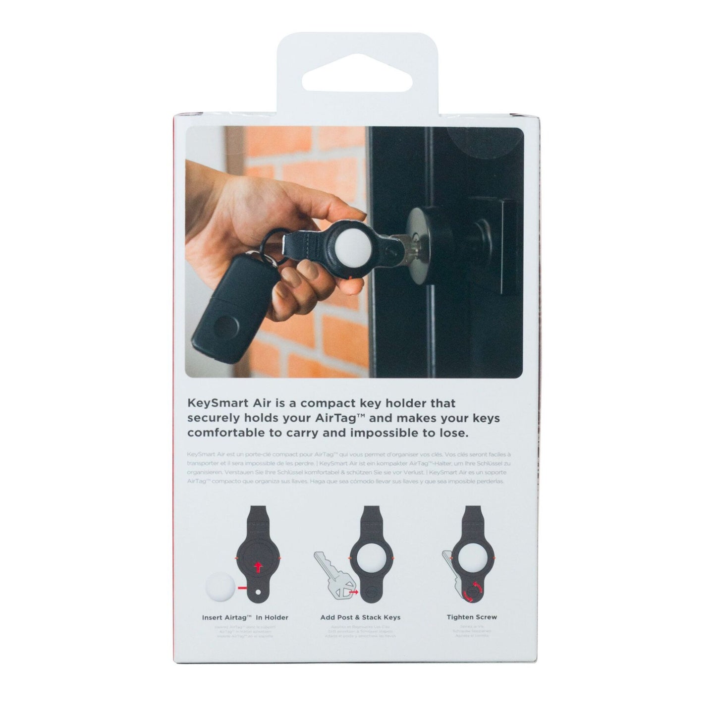 KeySmart AirTag Vegan Leather Case Air Black