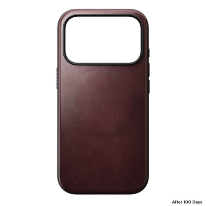 Nomad Modern Leather Case iPhone 17 Pro Burgundy Horween