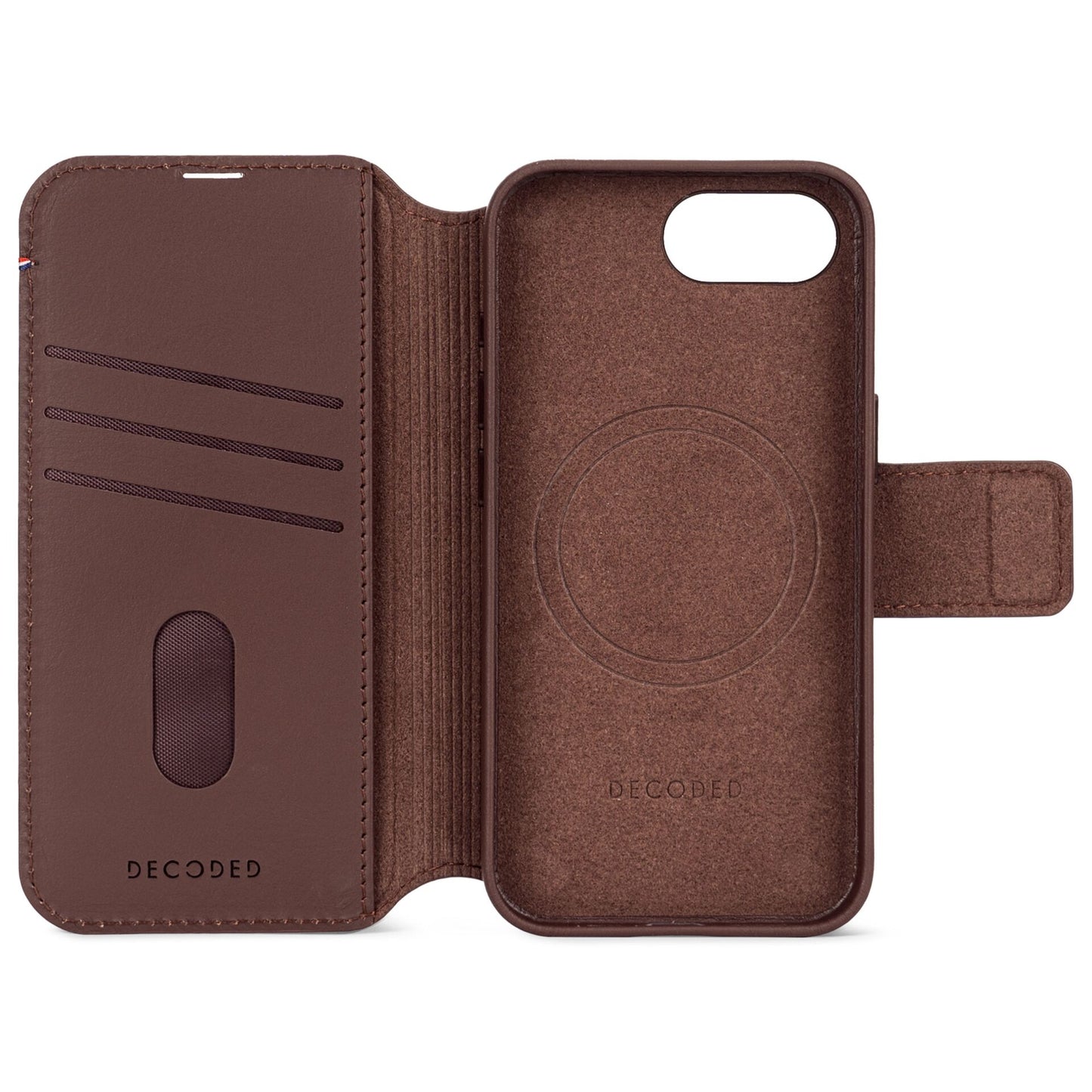 Decoded Leather Detachable Wallet iP 16e Chocolate Brown