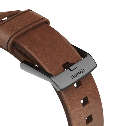 Nomad Strap Modern Brown Leather Black Connectors 42/44/45/49mm