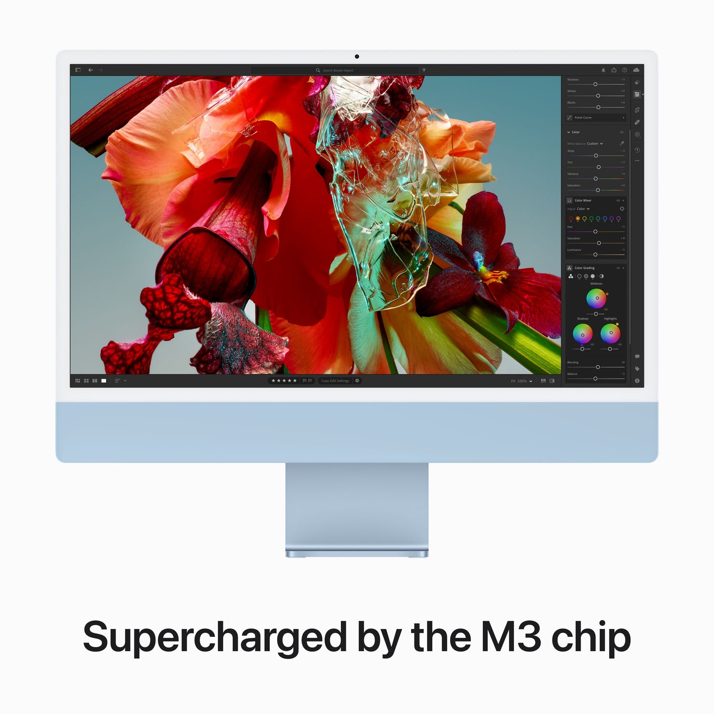 iMac 24" mit 4.5K Retina Display, M3 Chip 8-Core CPU und 10-Core GPU, 8GB, 512GB SSD, blau