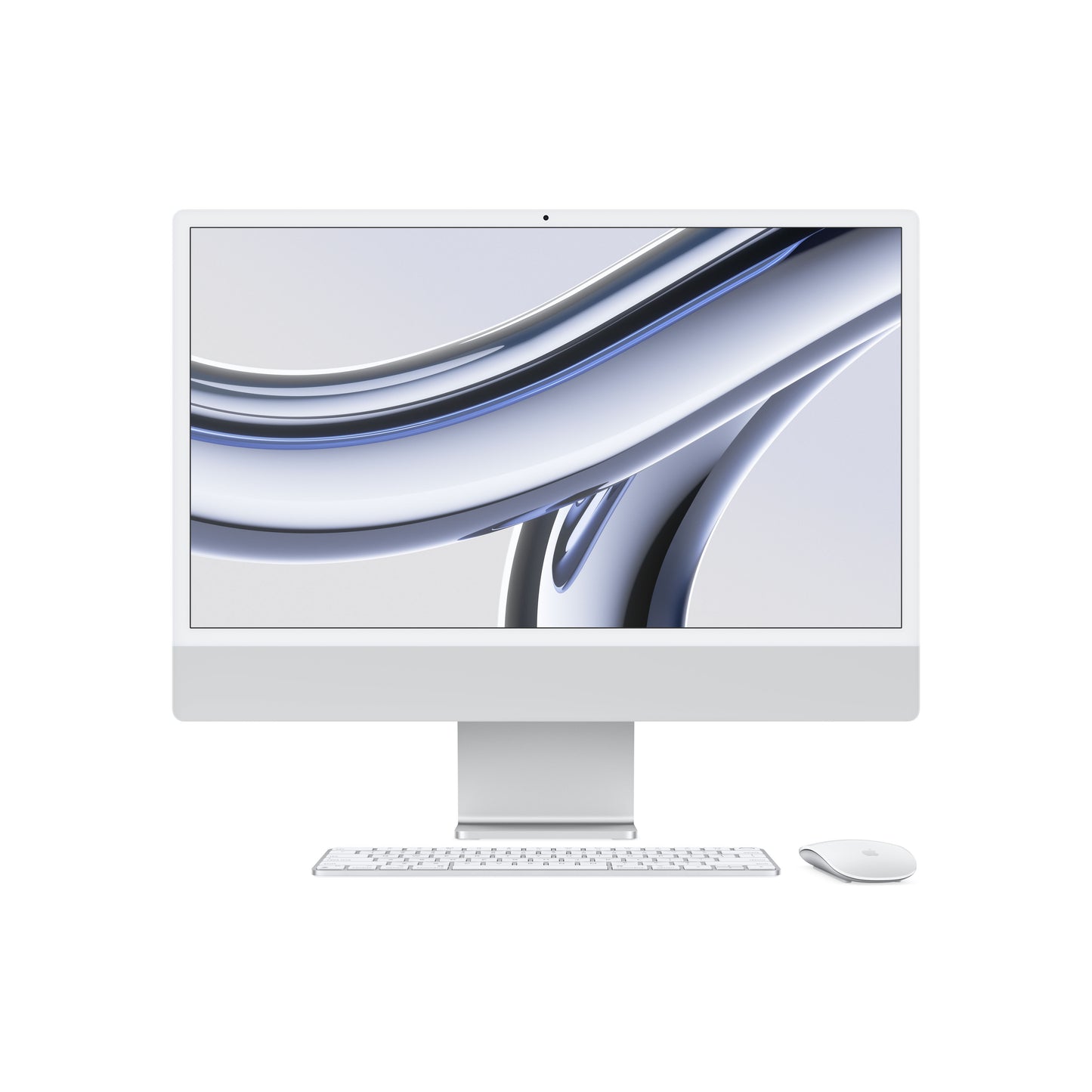iMac 24" mit 4.5K Retina Display, M3 Chip 8-Core CPU und 8-Core GPU, 8GB, 256GB SSD, silber