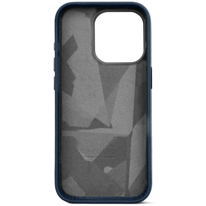 Decoded Leather Backcover for iPhone 15 Pro True Navy