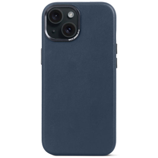 Decoded Leather Backcover for iPhone 15 True Navy