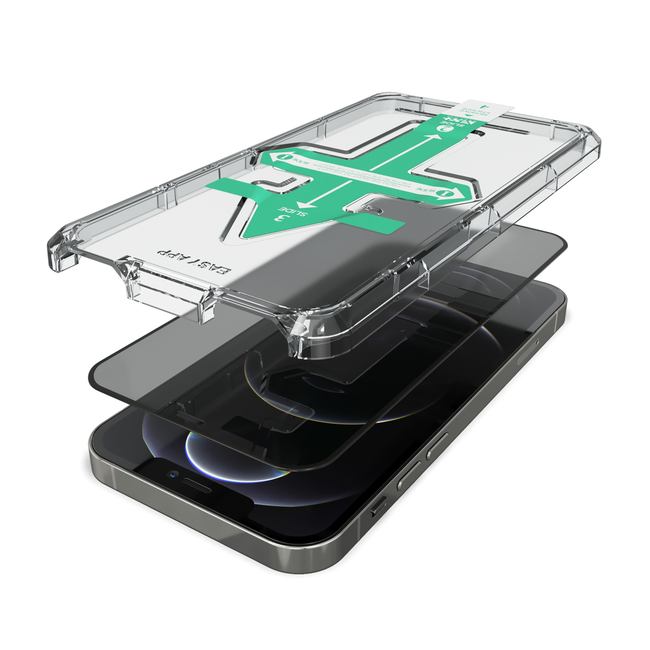 NEXT.ONE iPhone Privacy Schutzglas mit Anbringhilfe - iPhone 12 Pro Max