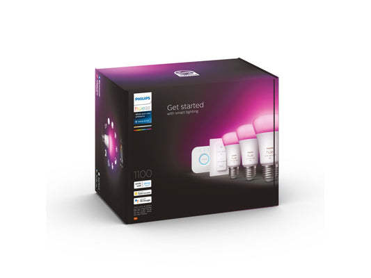 Philips Hue White & Col. Amb. E27 3er Starter Set inkl. DimmerSwitch 75W