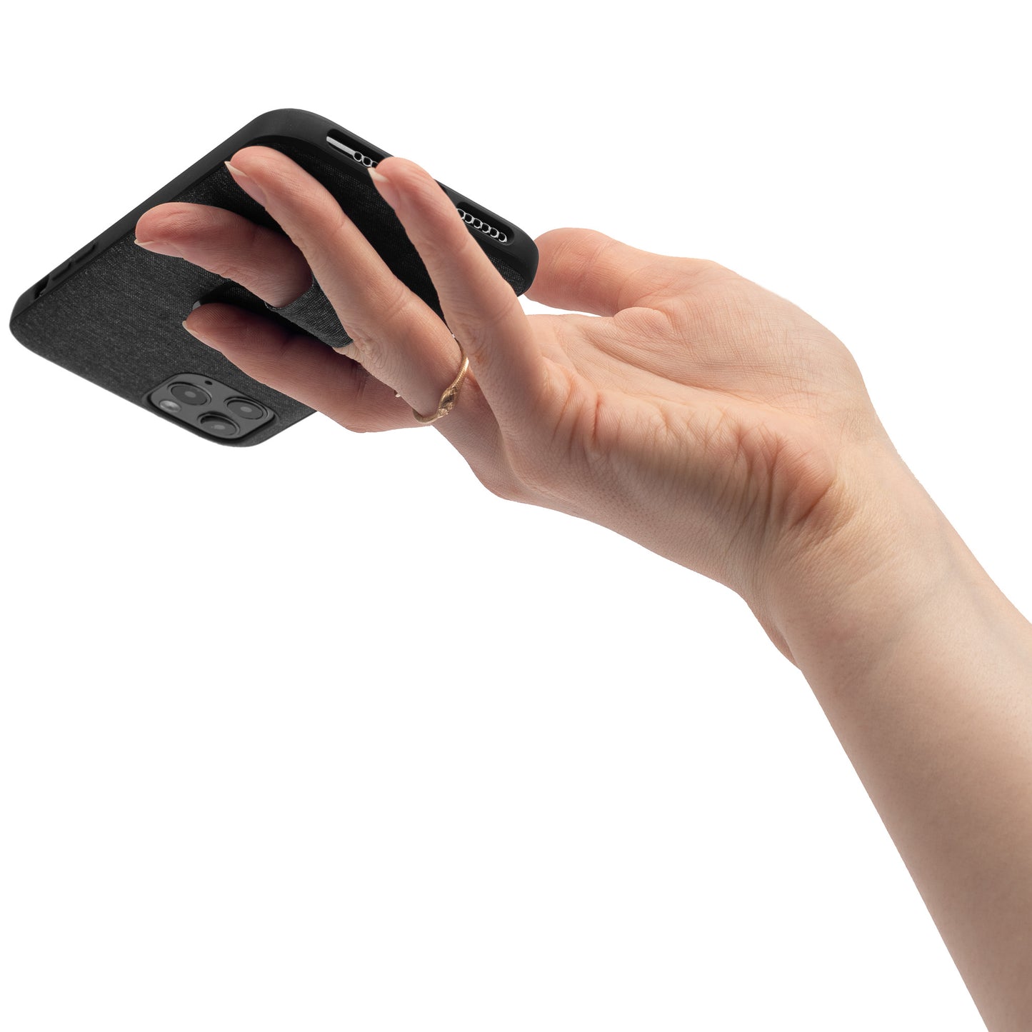 Smartphone-Hülle mit Magnetsystem und Fingerschlaufe für iPhone 13 - Charcoal