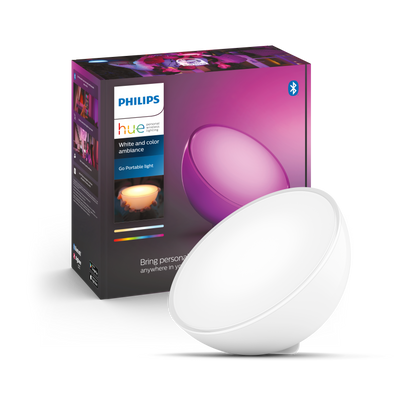 Philips Hue Go, tragbare Tischleuchte, 300lm BT, weiß