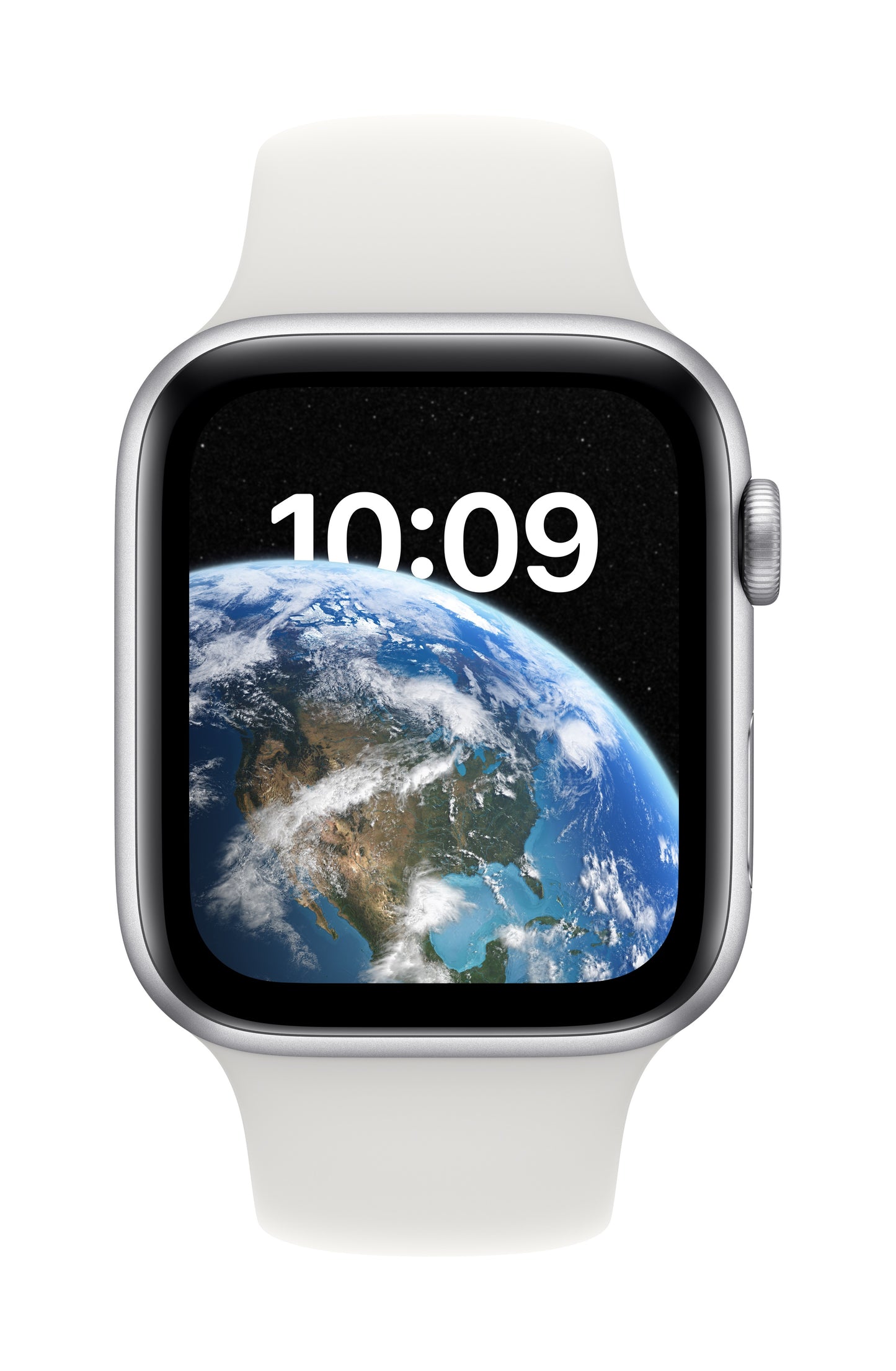 Apple Watch SE GPS + Cellular, Aluminium silber, 44 mm mit Sportarmband, weiß