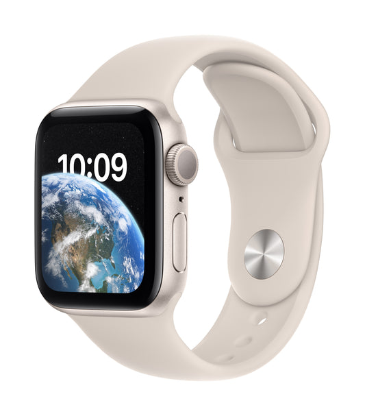 Apple Watch SE GPS, Aluminium sternenlicht, 40 mm mit Sportarmband, sternenlicht